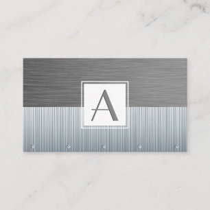 Monogram Metal with Rivets Background Business Card