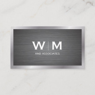Monogram   Metallic Border Business Card