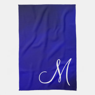 Monogram Metallic Royal Blue Kitchen Towell Tea Towel