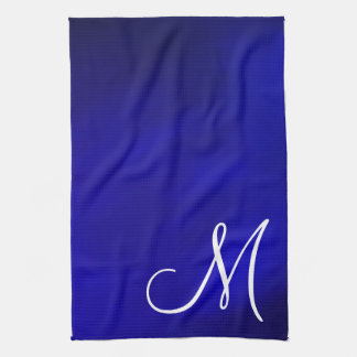 Monogram Metallic Royal Blue Kitchen Towell Tea Towel