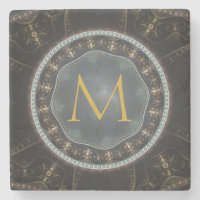 Monogram Metallic Steampunk Circle