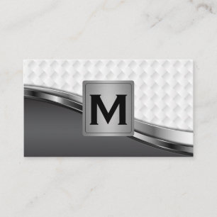 Monogram   Metallic Weave Pattern Business Card