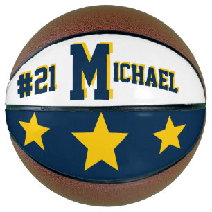 Monogram Michigan Wolverine Blue & Gold Basketball