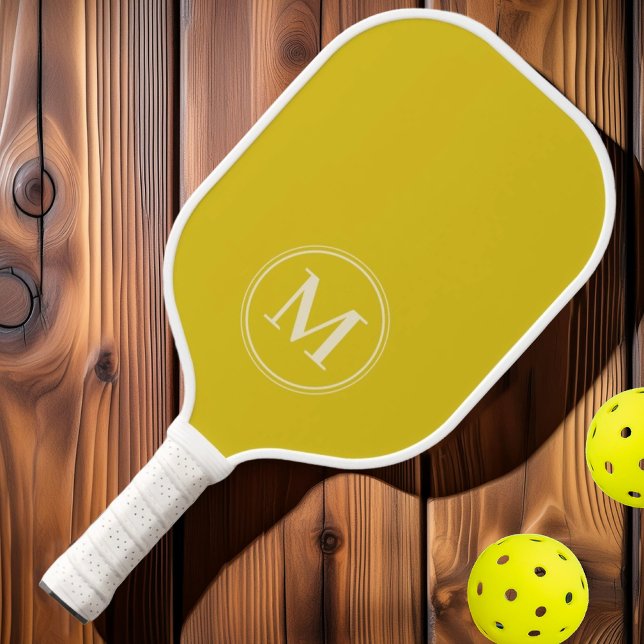 Monogram Mid-Century Solid Dark Lemon Colour Pickleball Paddle (Creator Uploaded)