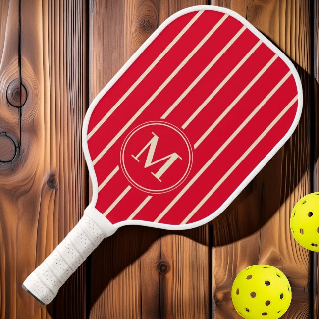 Monogram Mid-Century Striping Cherry Picking Pink Pickleball Paddle (Creator Uploaded)