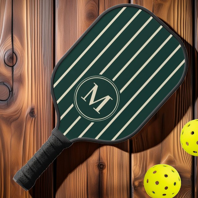 Monogram Mid-Century Striping Sage Green Colour Pickleball Paddle (Creator Uploaded)
