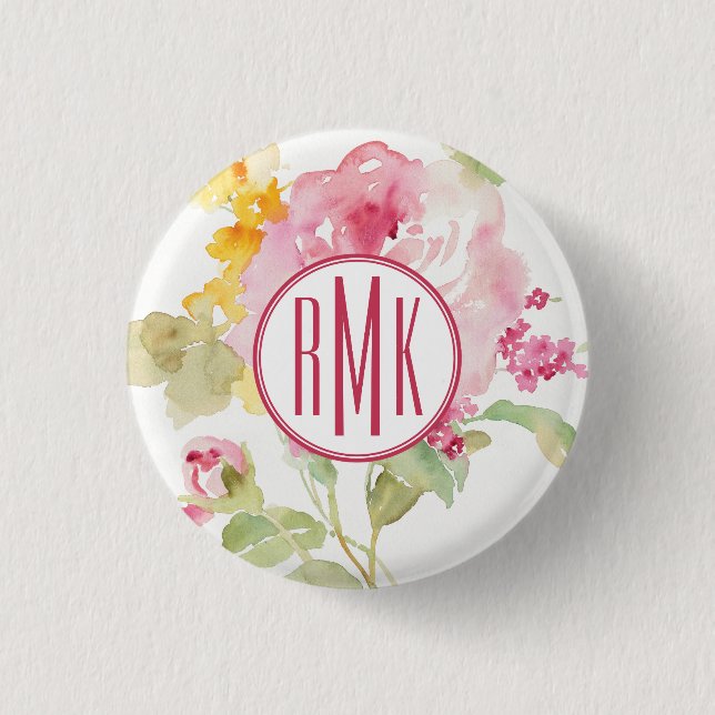 Monogram | Mid July 3 Cm Round Badge (Front)