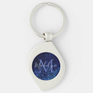 Monogram Midnite Blue Confetti Key Ring