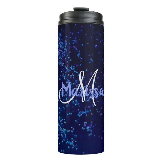 Monogram Midnite Blue Confetti    Thermal Tumbler (Front)