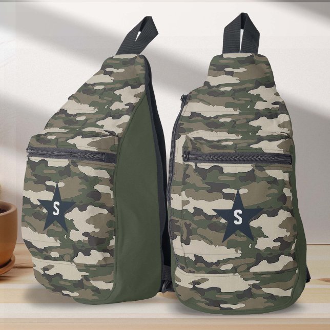Monogram Military Camouflage Pattern Camo Sling Bag (Camo Pattern sling bag)