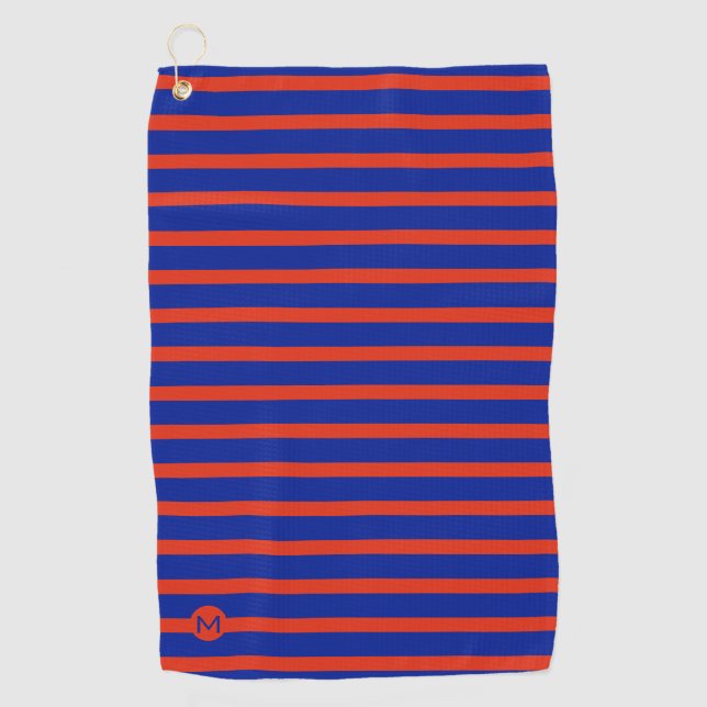 Monogram Mini RB Striped Golf Towel (Front)
