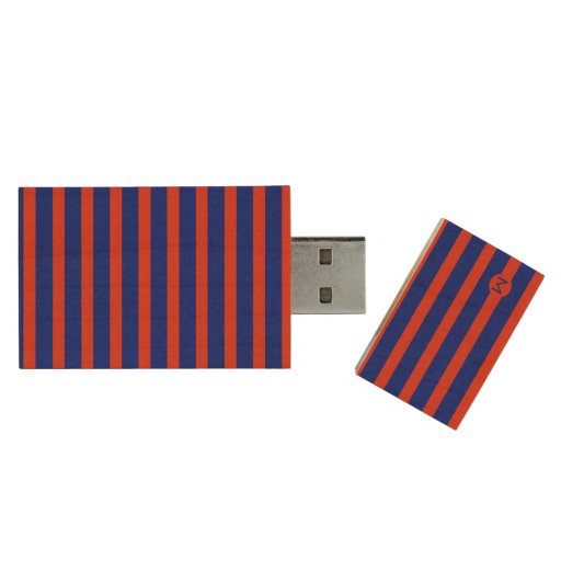 Image of Monogram Mini RB Striped Wood Usb Flash Drive