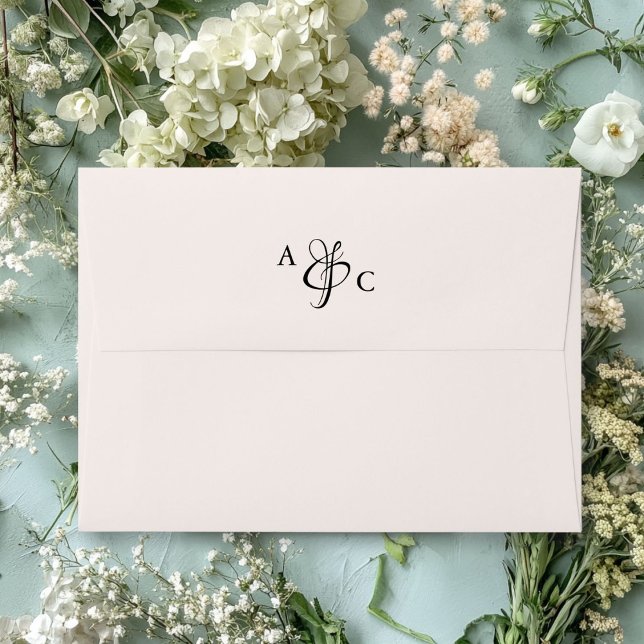 Monogram Minimal Elegant Ampersand Envelope (Monogram Minimal Elegant Ampersand Beige Envelope)