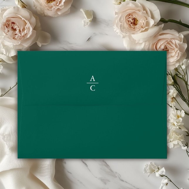 Monogram Minimal Elegant Forest-Green  Envelope (Monogram Minimal Elegant Forest-Green Envelope)