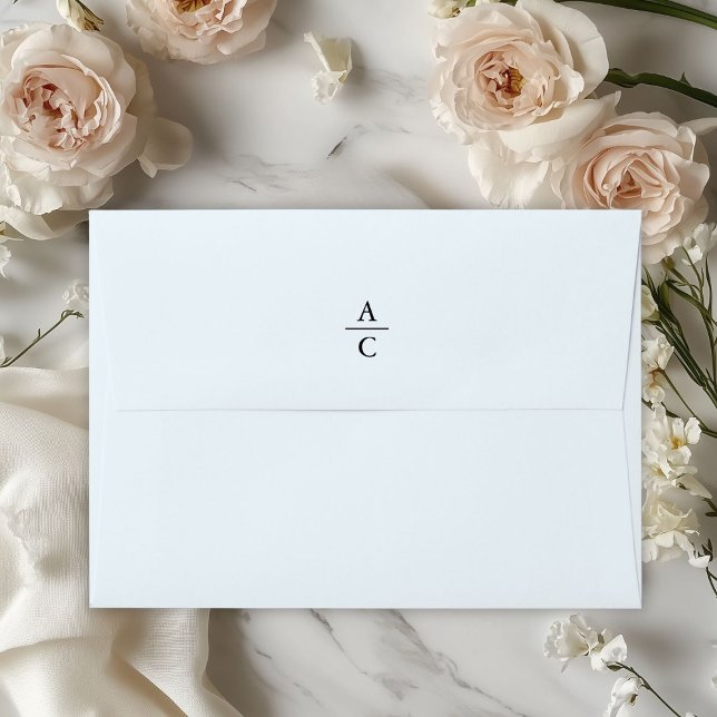 Monogram Minimal Elegant Lightblue Envelope (Monogram Minimal Elegant Lightblue Envelope)