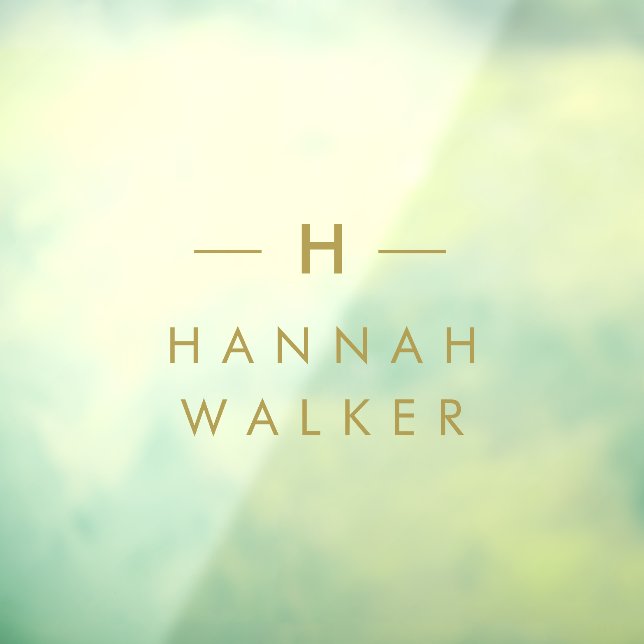 Monogram | Minimal Elegant Modern Gold Nameplate Window Cling (Sheet 3)