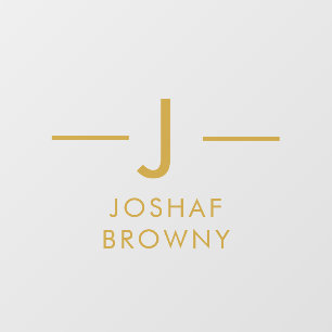 Monogram   Minimal Elegant Modern Gold Nameplate  Window Cling