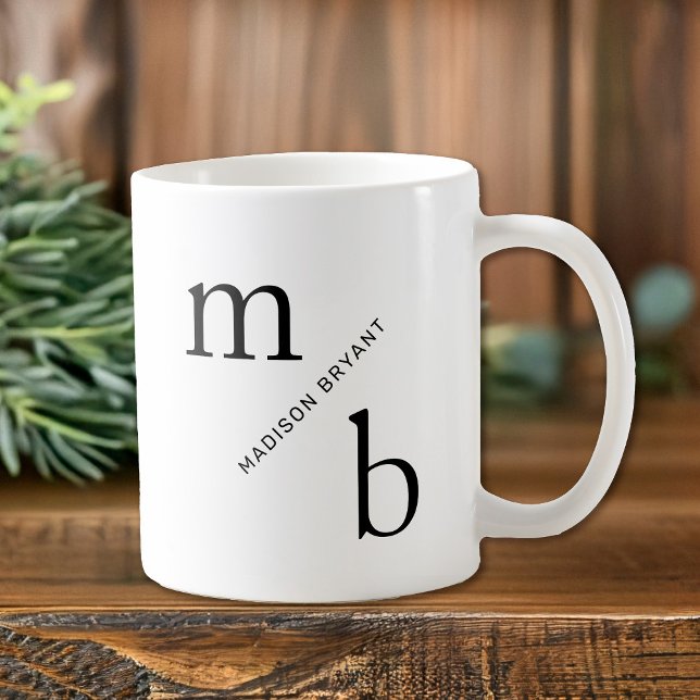 Monogram Minimal Simple Mug (Introducing the Monogram Coffee Mug - a personalized daily companion that transforms your morning)