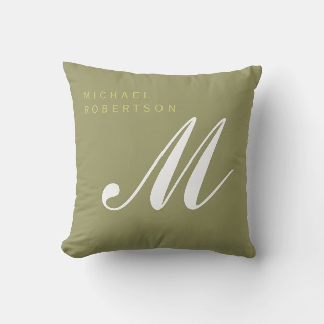 Monogram Minimalist Add Your Name Initial Cushion (Front)
