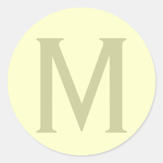 Monogram Minimalist Add Your Name Initial Modern Classic Round Sticker