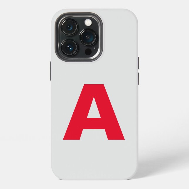 Monogram Minimalist Add Your Name Initial Modern iPhone Case (Back)
