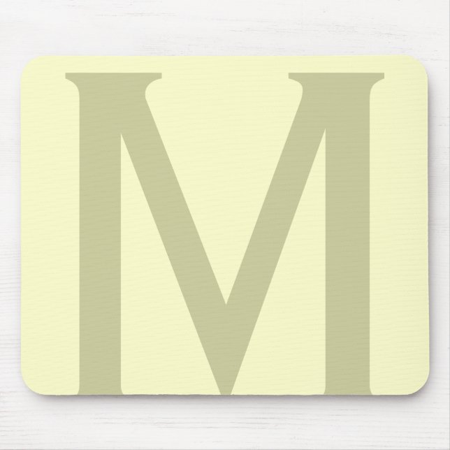 Monogram Minimalist Add Your Name Initial Modern Mouse Mat (Front)