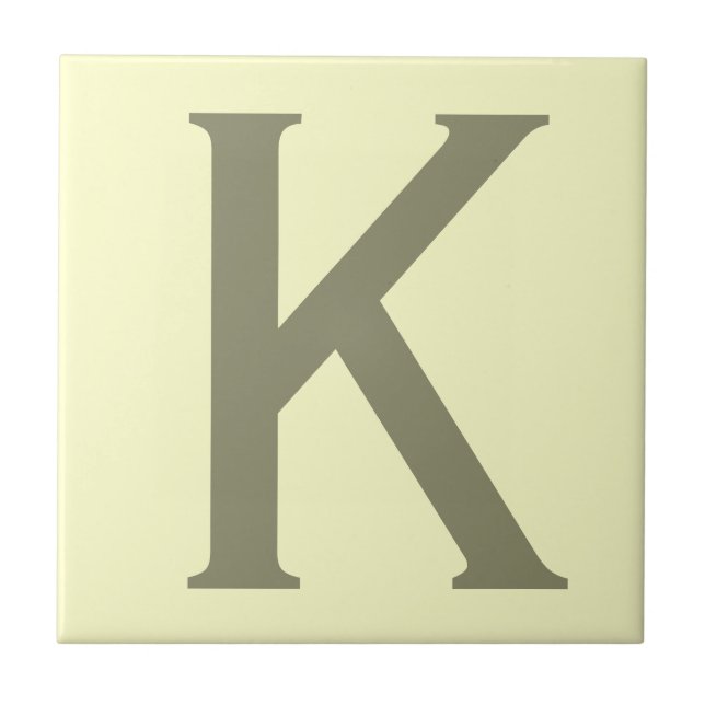 Monogram Minimalist Add Your Name Initial Modern Tile (Front)