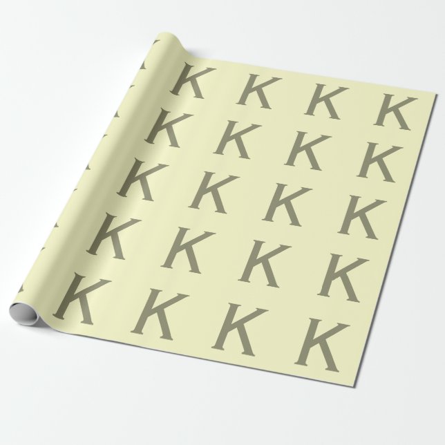 Monogram Minimalist Add Your Name Initial Modern Wrapping Paper (Unrolled)