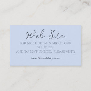Monogram Minimalist Beau Blue Wedding Web Site Business Card