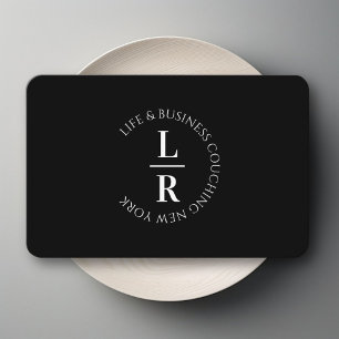 Monogram, minimalist black and white business card