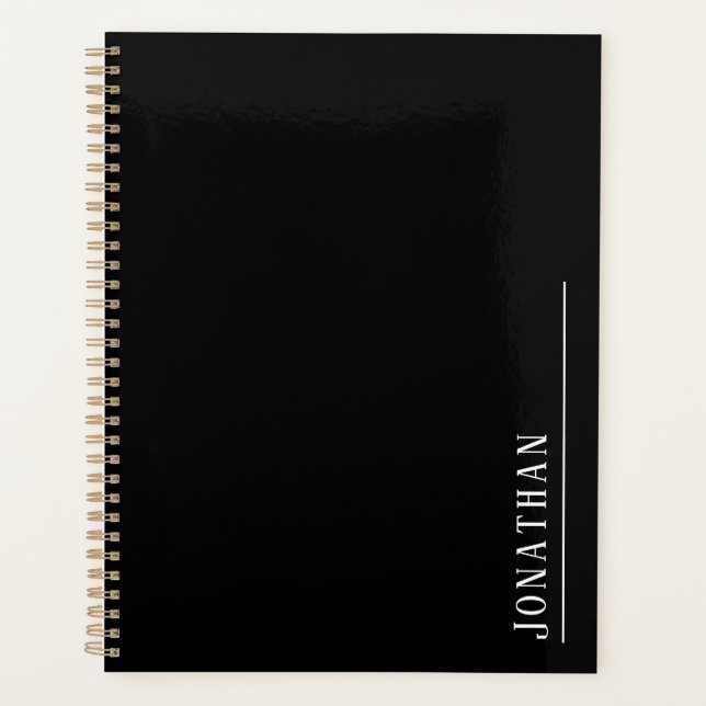 Monogram minimalist black planner (Front)
