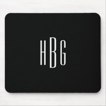 Monogram Minimalist Black White Initial