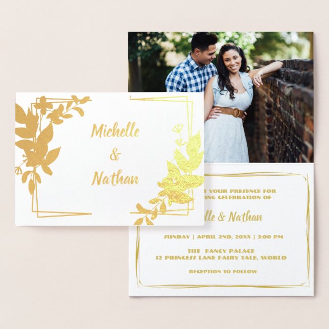 Monogram Minimalist Botanical lWedding Invitation (Display)