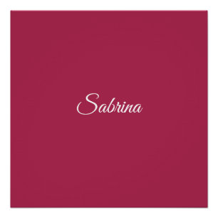 Monogram minimalist cherry rose pink poster