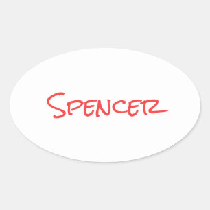 Monogram minimalist custom name  oval sticker