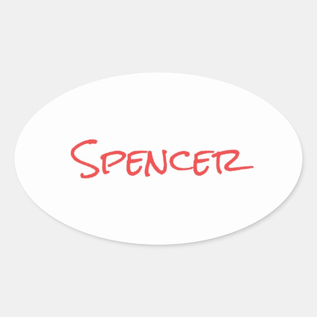 Monogram minimalist custom name  oval sticker (Front)