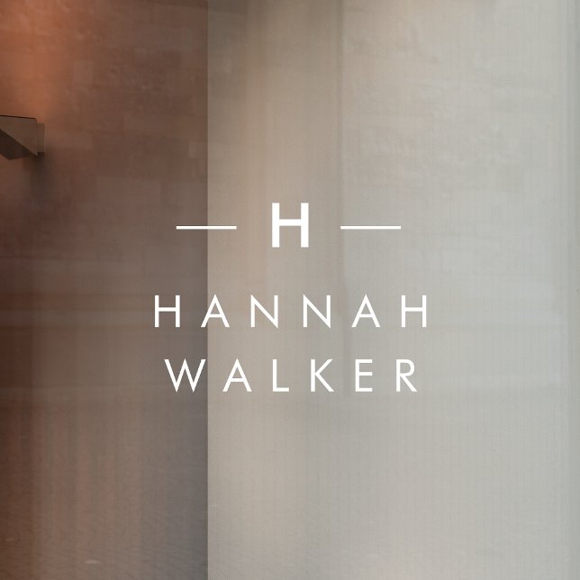 Monogram | Minimalist Elegant Modern Nameplate Window Cling (Creator Uploaded)