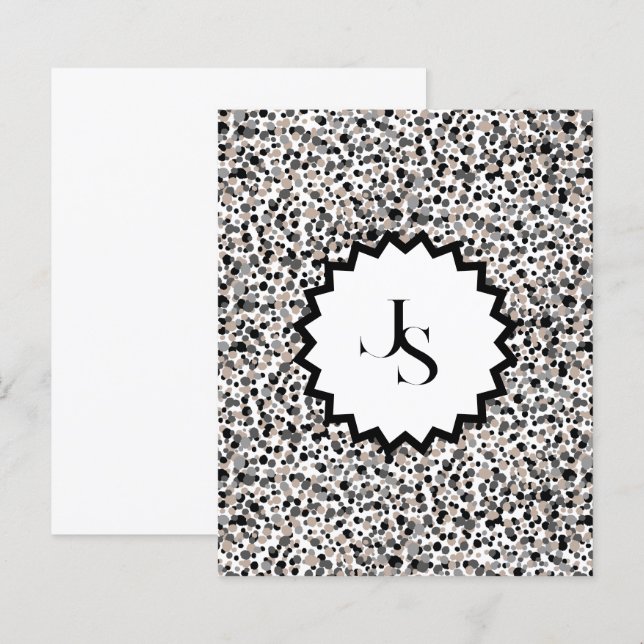 Monogram Minimalist Grey Black Beige Texture. (Front/Back)