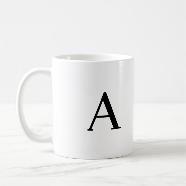 Monogram Minimalist  Letter A Black & White   Coffee Mug (Left)