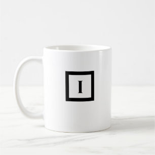 Monogram Minimalist Letter I Black & White Coffee Mug