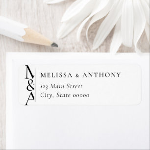 Monogram Minimalist Modern Wedding Return Address
