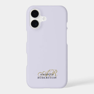 Monogram Minimalist Pastel Lavender Gold Navy