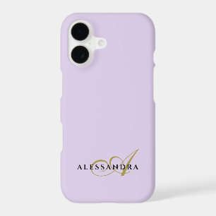 Monogram Minimalist Pastel Purple Gold Black Chic 