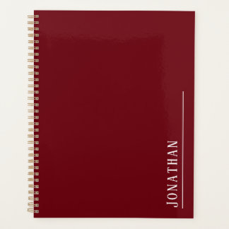 Monogram minimalist red planner
