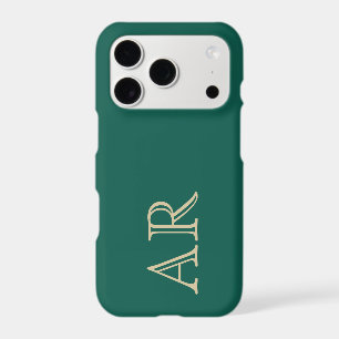 Monogram Minimalist Retro Green Gold Initials Chic