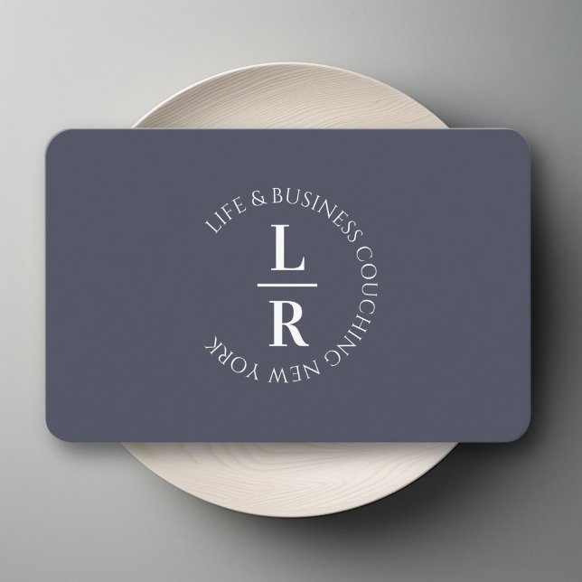 Monogram, minimalistic blue-grey business business card (Monogram, minimalistic blue-gray business business card)