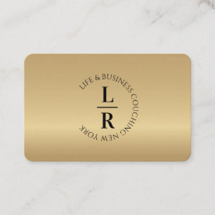 Monogram, minimalistic Gold Business Card