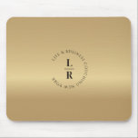 Monogram, minimalistic gold (Imitat) Mouse Mat<br><div class="desc">Minalistic,  modern,  monogram design,  gold (Imitat) .</div>