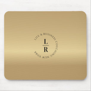 Monogram, minimalistic gold (Imitat) Mouse Mat