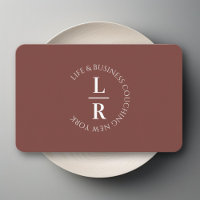 Monogram, minimalistic red-brown Business